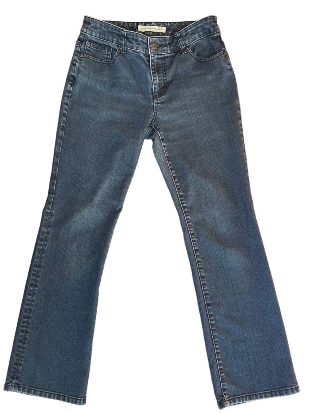 Chico's Platinum Ultimate Fit Bootcut Jeans Women's 0 Short Dark Wash Denim